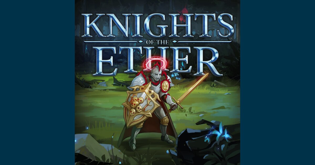 Knights of the Ether: Blightfell title art featuring an armored knight